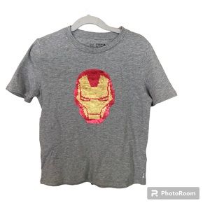 Boy’s Small Grey half sleeves super hero Marvel iron man sequence cotton tee.